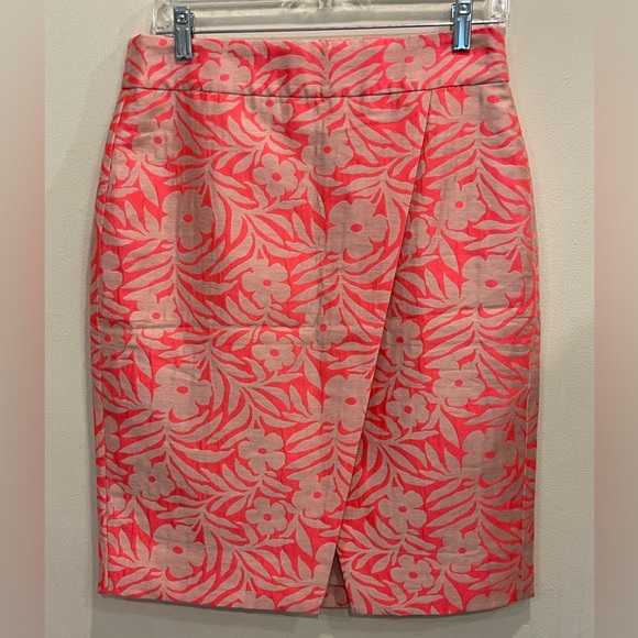 J Crew Lined Pink Nude and Neon Skirt   New - Picture 1 of 10